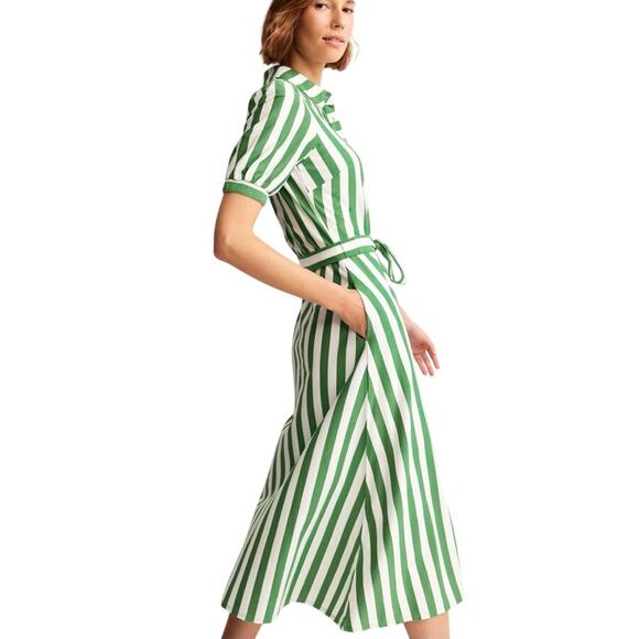 Boden Green Stripe Libby Jersey Shirt Dress Size 0 - Picture 2 of 9